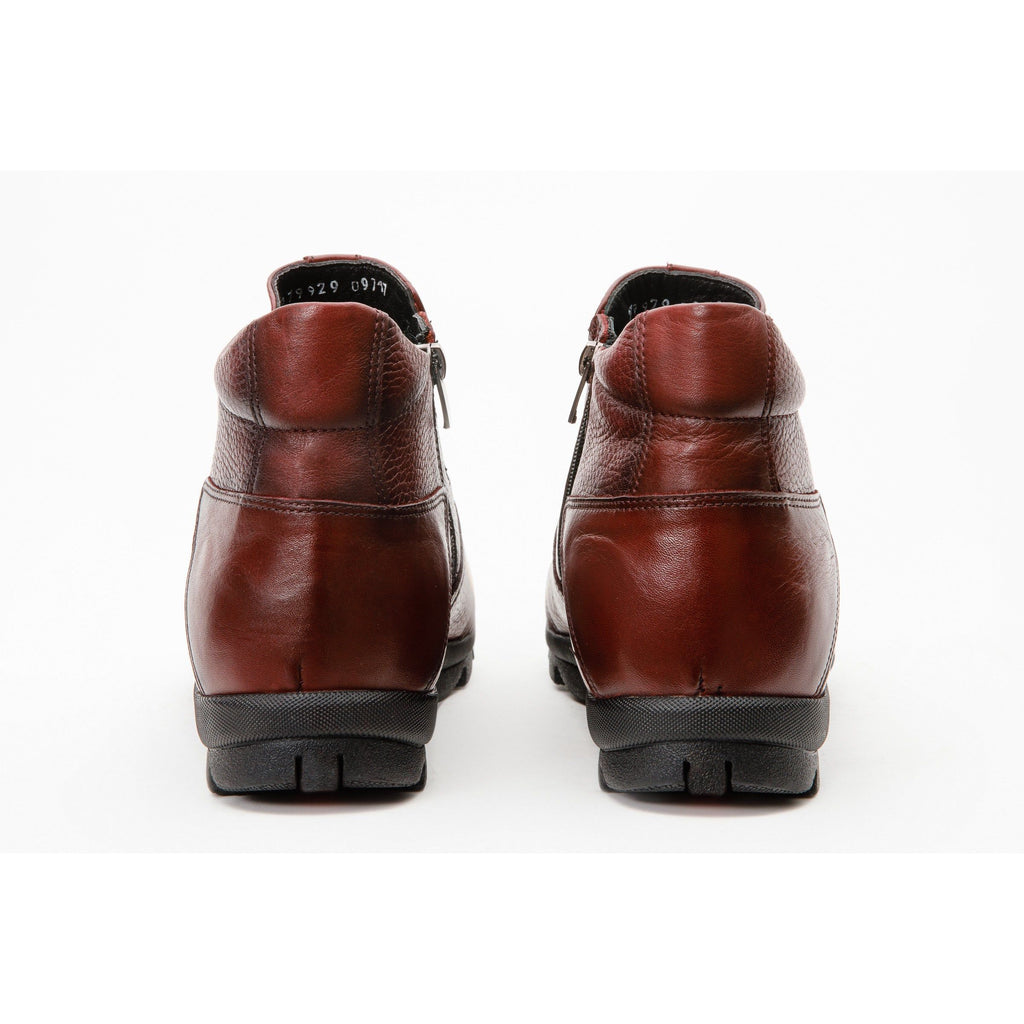 Vinci The Montreal Burgundy Leather Casual Zip-Up Ankle Men Boot