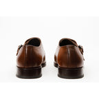 The Essen Brown Cap Toe Double Monk Strap Men Shoe