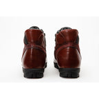 The Houston Leather Burgundy Lace-Up Casual Men Boot with a Zipper
