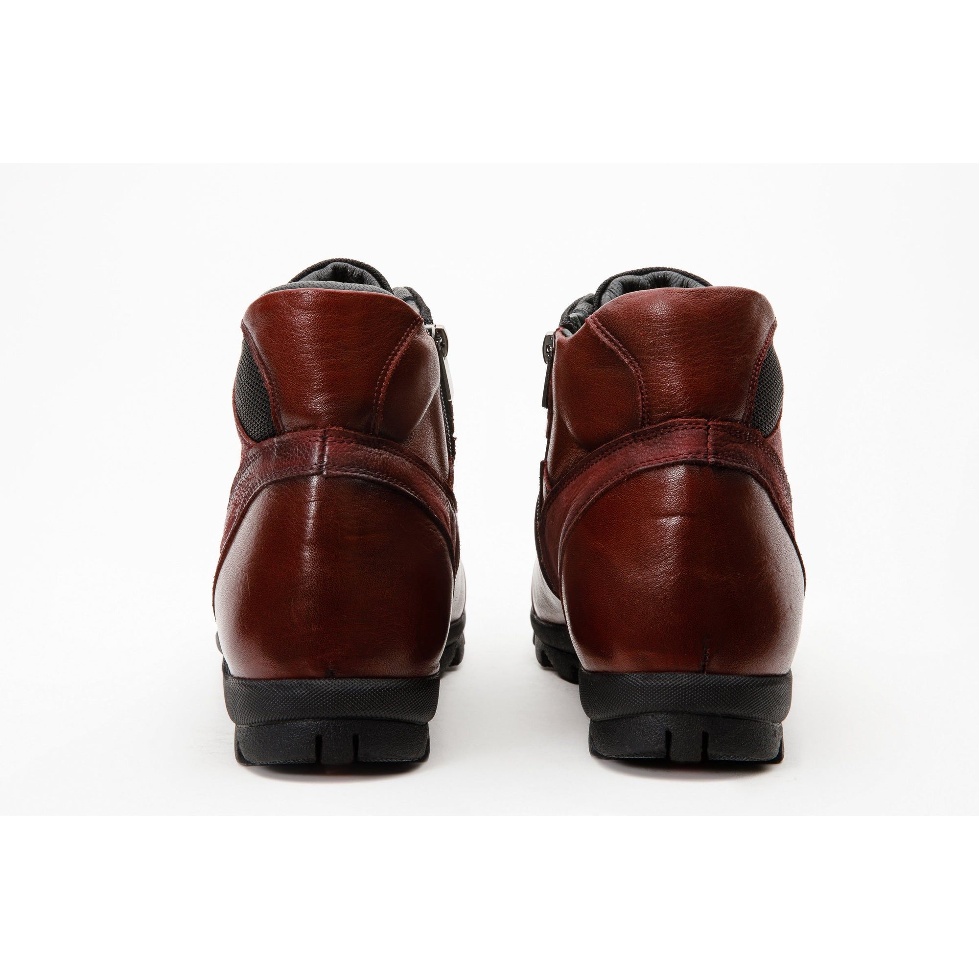 The Houston Leather Burgundy Lace-Up Casual Men Boot with a Zipper
