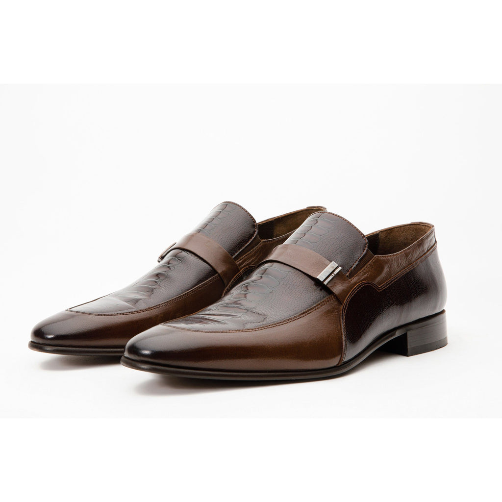The Kazablanka Brown Leather Bit Loafer Men  Shoe