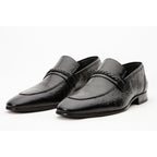 The Johannesburg Black Leather Dress Loafer Men  Shoe