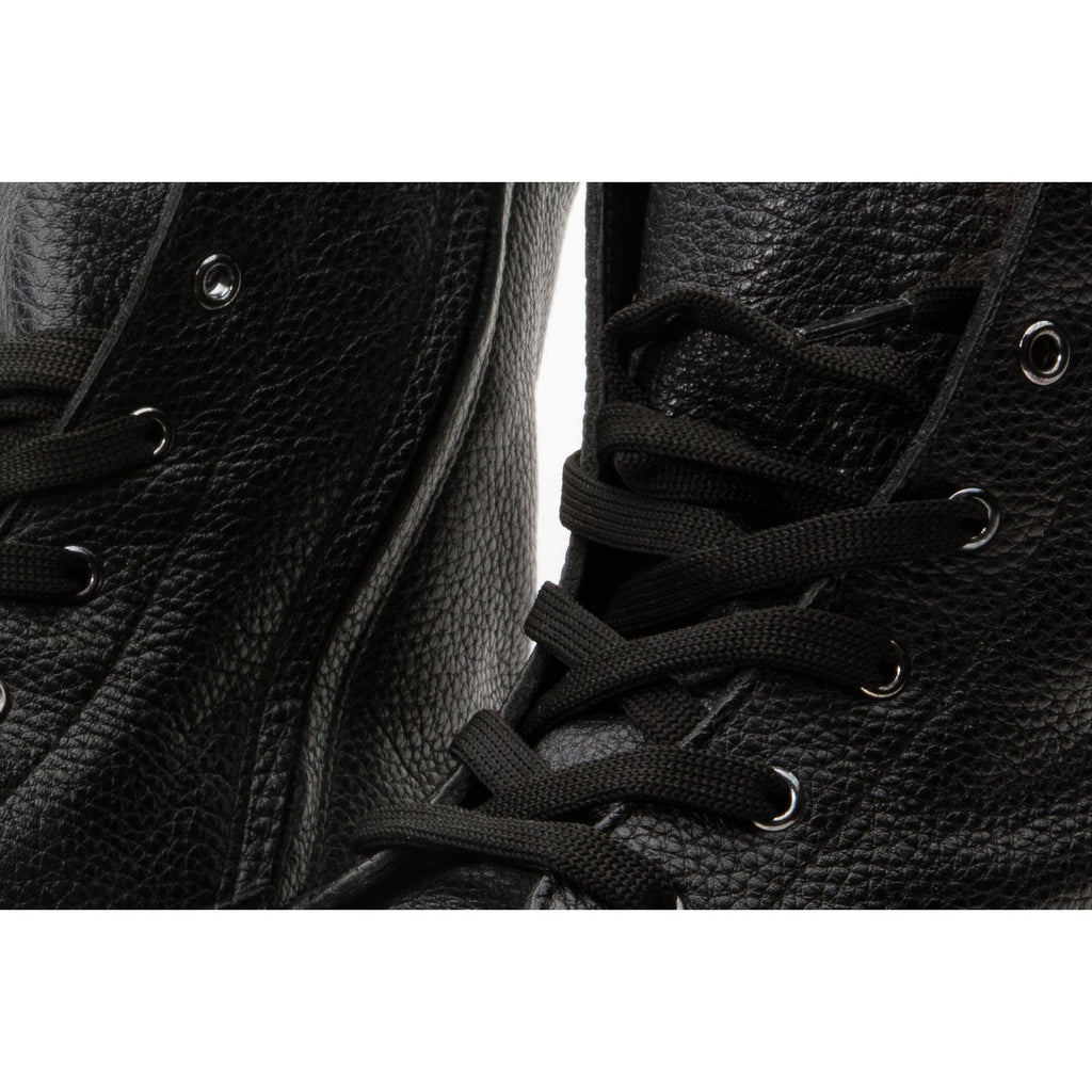 The Kajapati Black Leather Natural Fur Mid Calf Women Boot