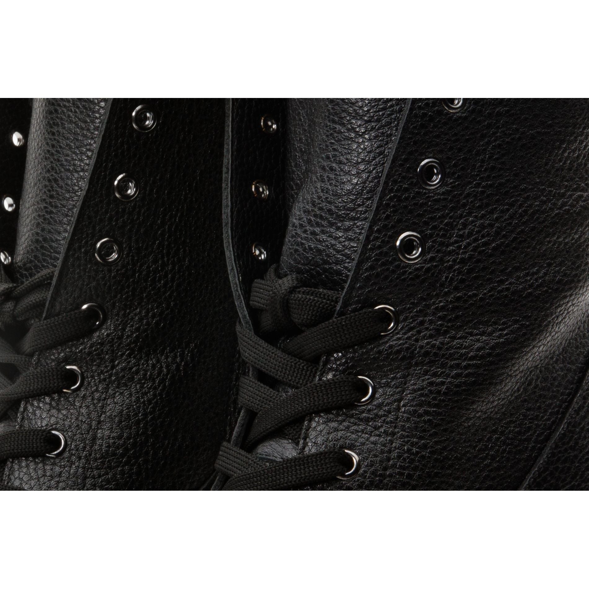 The Melo Black Leather Natural Fur Mid Calf Platform Heel Women Boot
