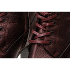 The Melo Burgundy Leather Natural Mid Calf Platform Heel Women Boot