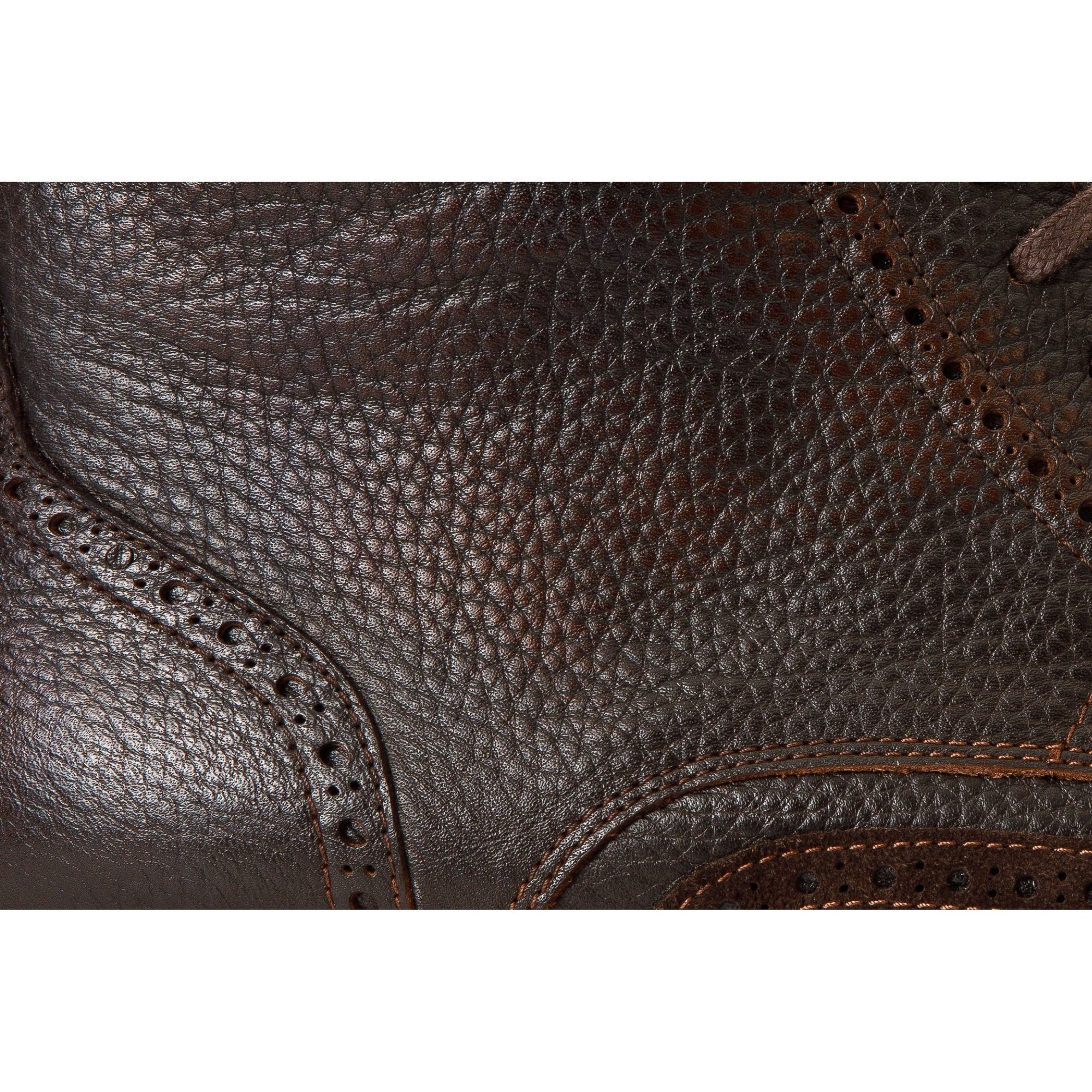 The Anderson Brown Leather & Suede Brogue Lace-Up Men Boot with a Zipper