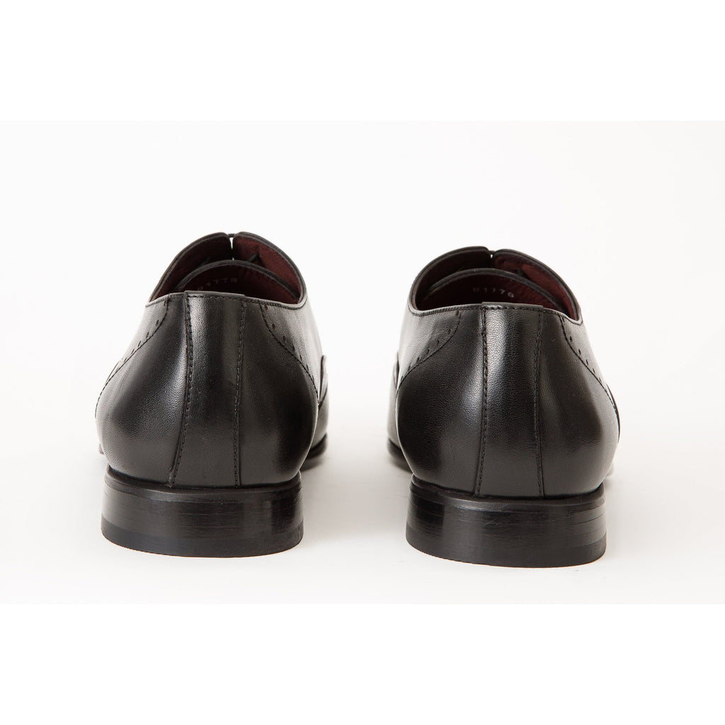 The Roma Black Leather Wingtip Oxford Men Shoe