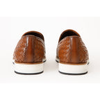 The Ostrava Tan Leather Woven Slip-on Loafer Men Shoe Final Sale!