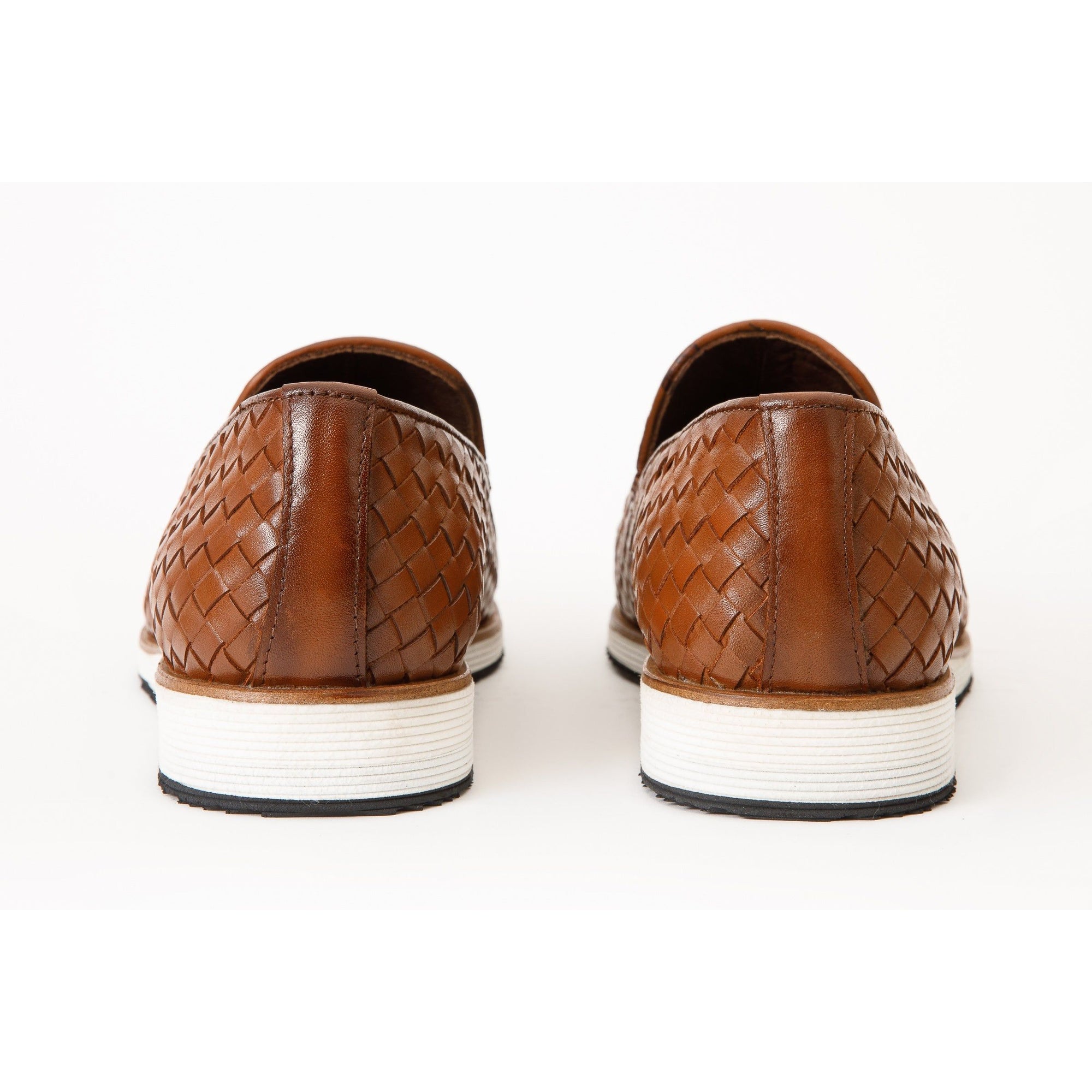 The Ostrava Tan Leather Woven Slip-on Loafer Men Shoe Final Sale!