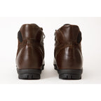 The Houston Leather Brown Lace-Up Casual Men Boot with a Zipper