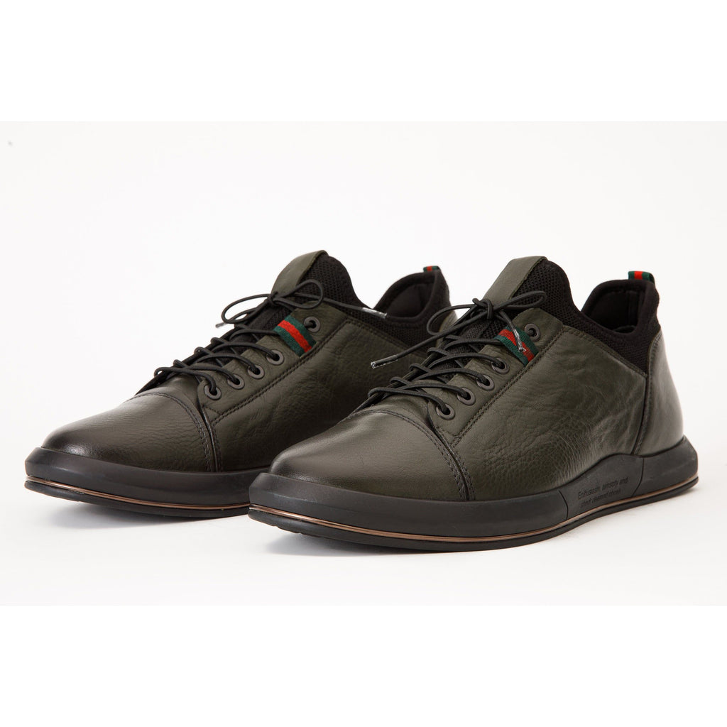 The Hoxton Green Leather Men Sneaker Final Sale!