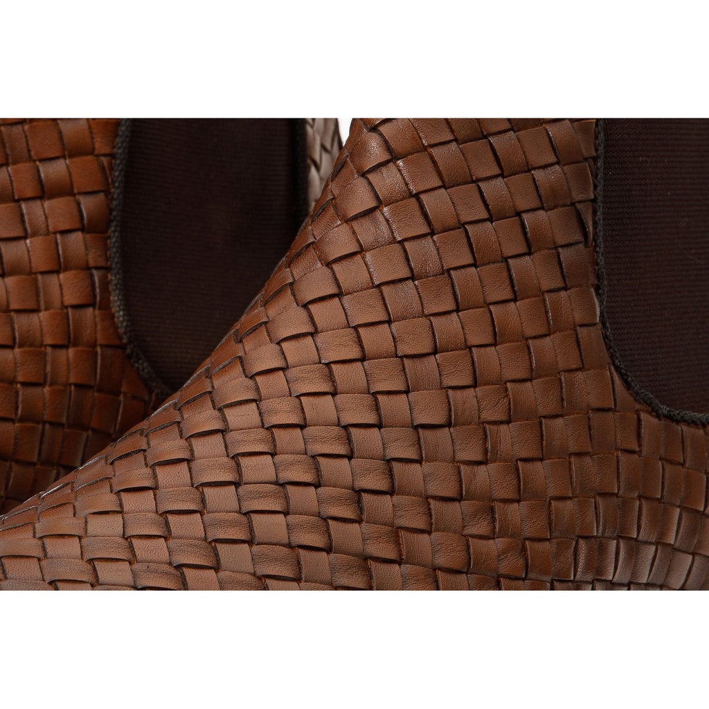 The Luxpre Tan Leather Handwoven Casual Chelsea Men Boot Final Sale!