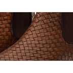 The Luxpre Tan Leather Handwoven Casual Chelsea Men Boot Final Sale!