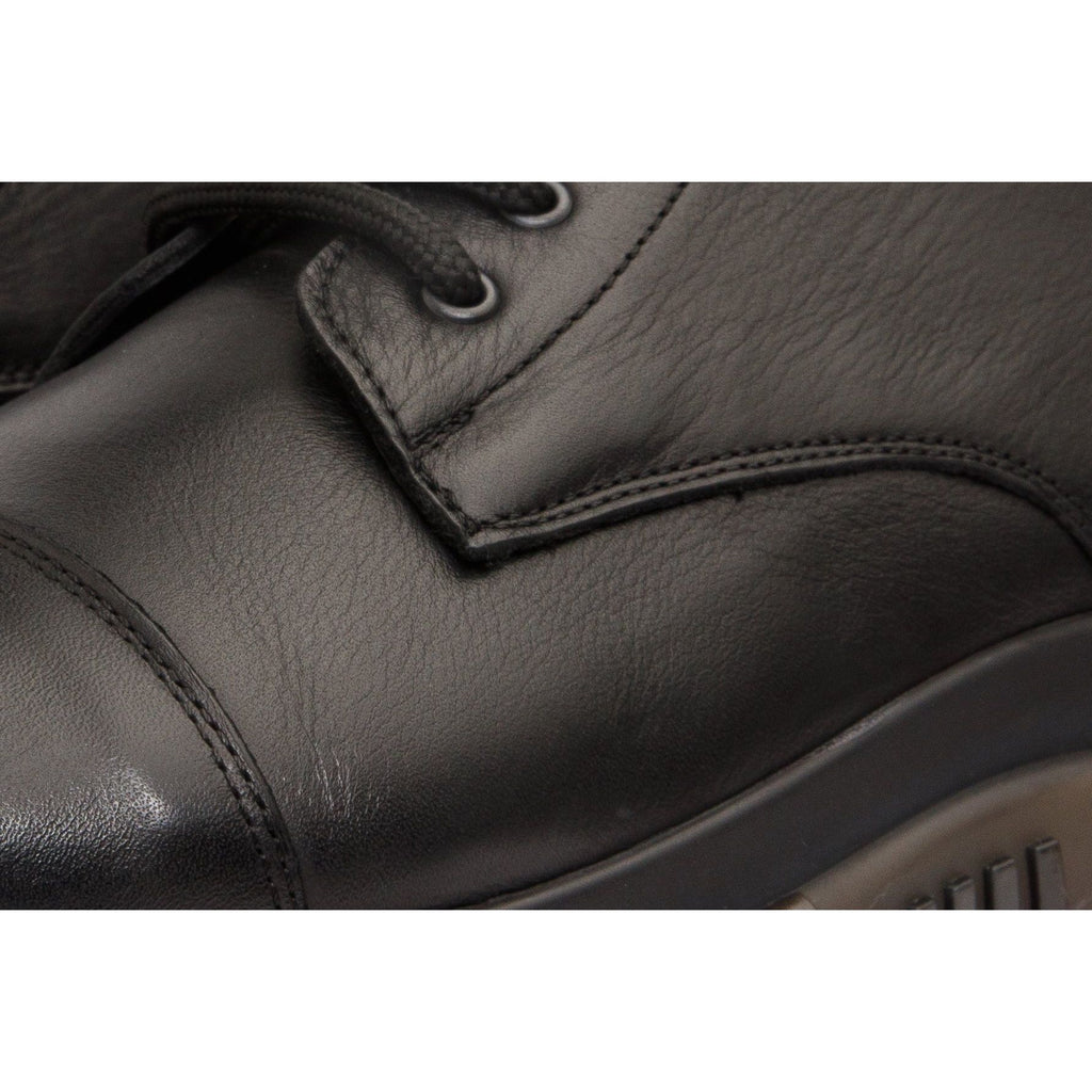 The Ottova Black Leather Lace-Up Sneaker Men Boot with a Zipper