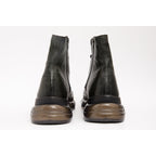 The Ottova Green Leather Lace-Up Sneaker Men Boot with a Zipper