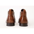 The Randor Brown Crocodile Leather Side-Zip Dress Ankle Men  Boot