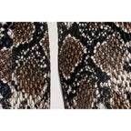 Vinci The Moengo Black Leather Leopard Knee High Women Boot
