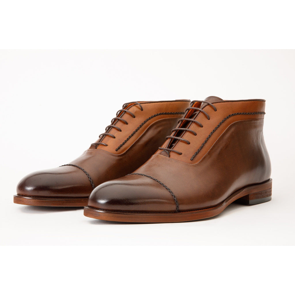 The Rome Tan Leather Oxford Cap-Toe Men Boot