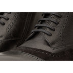 The Anderson Black Leather & Suede Brogue Lace-Up Men  Boot with a Zipper