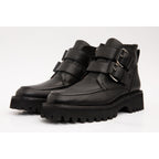 The Harry Black Leather Double Monk  Ankle Women  Boot Final Sale!
