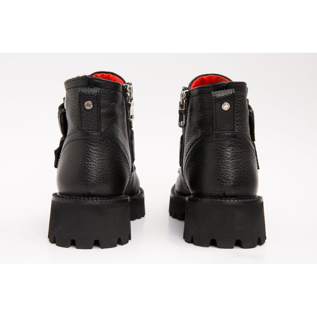 The Harry Black Leather Double Monk  Ankle Women  Boot Final Sale!