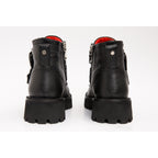 The Harry Black Leather Double Monk  Ankle Women  Boot Final Sale!