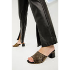 The Ailano Gold Glitter Leather Women Sandal