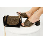 The Ailano Gold Glitter Leather Women Sandal