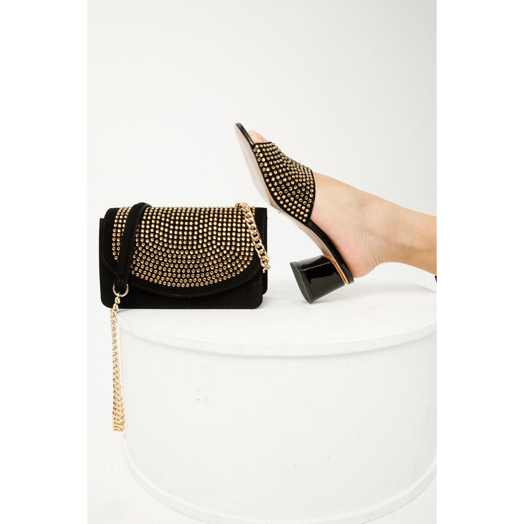 The Ailano Gold Glitter Leather Women Sandal
