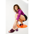 The Ailano Purple Glitter Leather Women Sandal