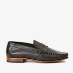 The Eregli Black Leather Penny Loafer Men Shoe