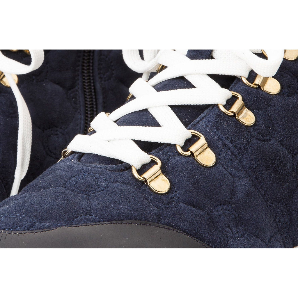 The Cambridge Navy Blue Suede Quilted Leather Ankle Women Boot Final Sale!