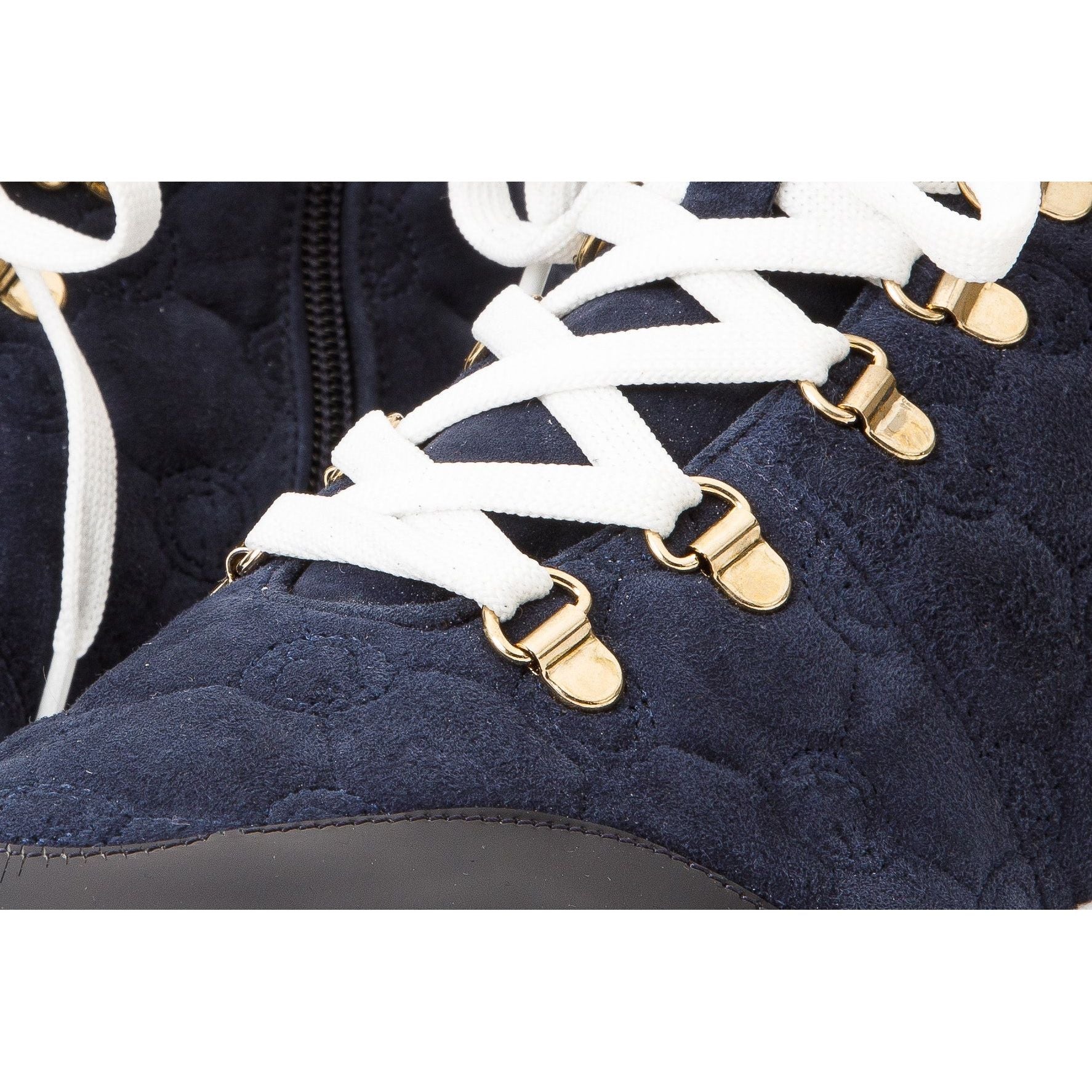 The Cambridge Navy Blue Suede Quilted Leather Ankle Women Boot Final Sale!