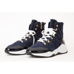 The Cambridge Navy Blue Suede Quilted Leather Ankle Women Boot Final Sale!