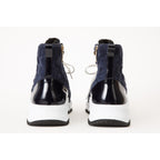 The Cambridge Navy Blue Suede Quilted Leather Ankle Women Boot Final Sale!