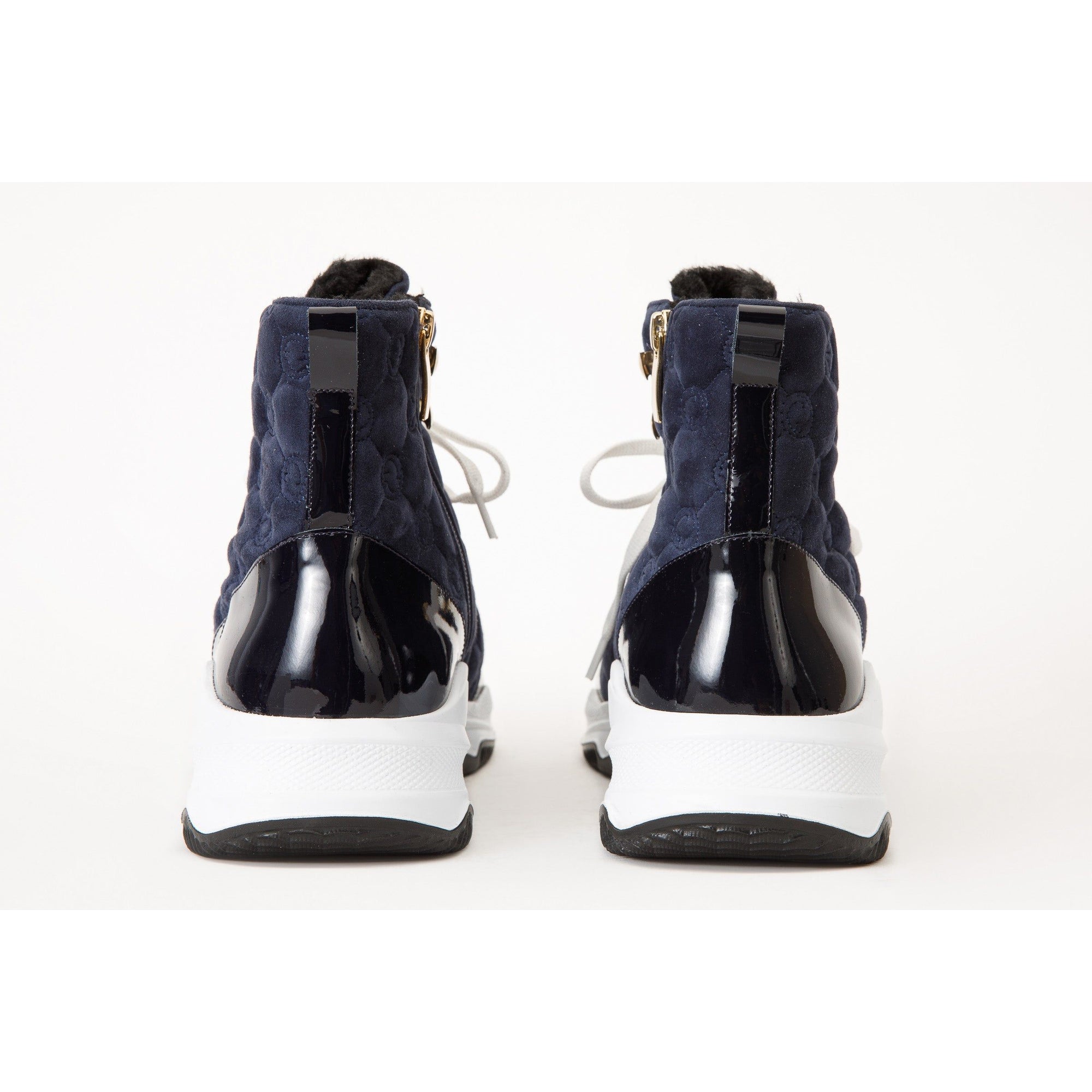 The Cambridge Navy Blue Suede Quilted Leather Ankle Women Boot Final Sale!