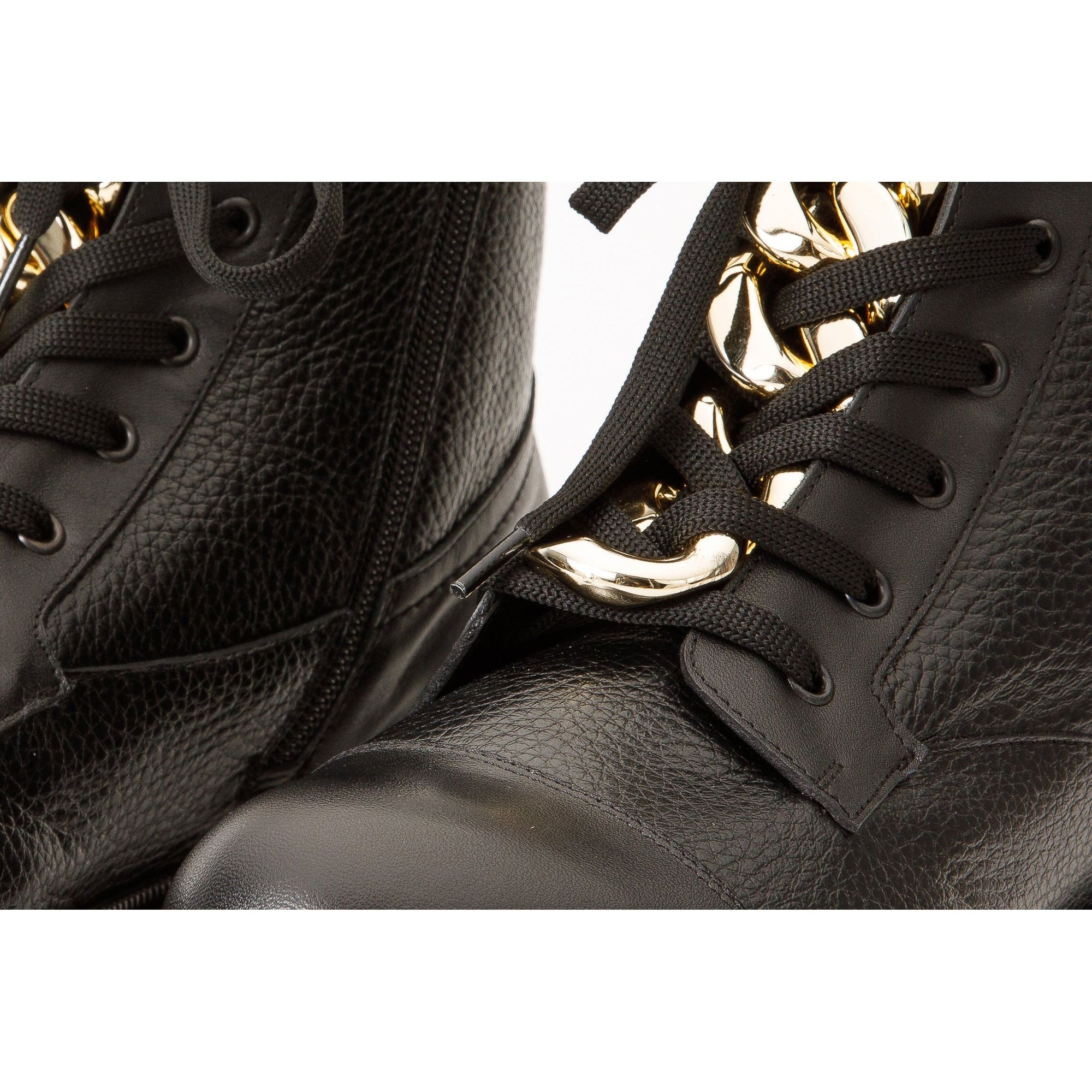 The Belgrad Black Leather Lace-Up Ankle Women Boot With a Side Zipper Final Sale!