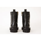 The Belgrad Black Leather Lace-Up Ankle Women Boot With a Side Zipper Final Sale!