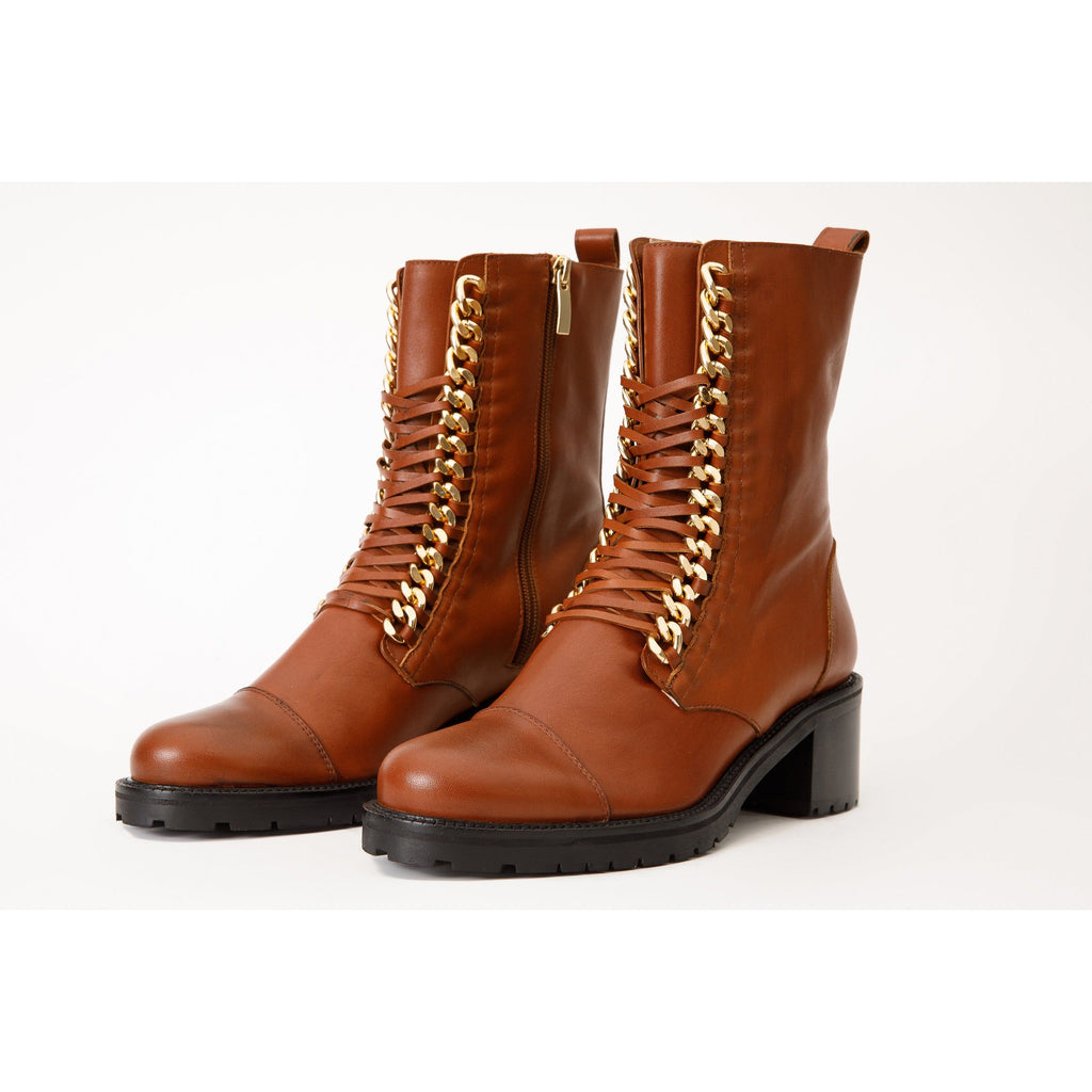 The Tuna Tan Leather Mid Calf Women  Boot