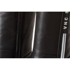 The Loretto Black Leather Block Heel Mid Calf Women Boot