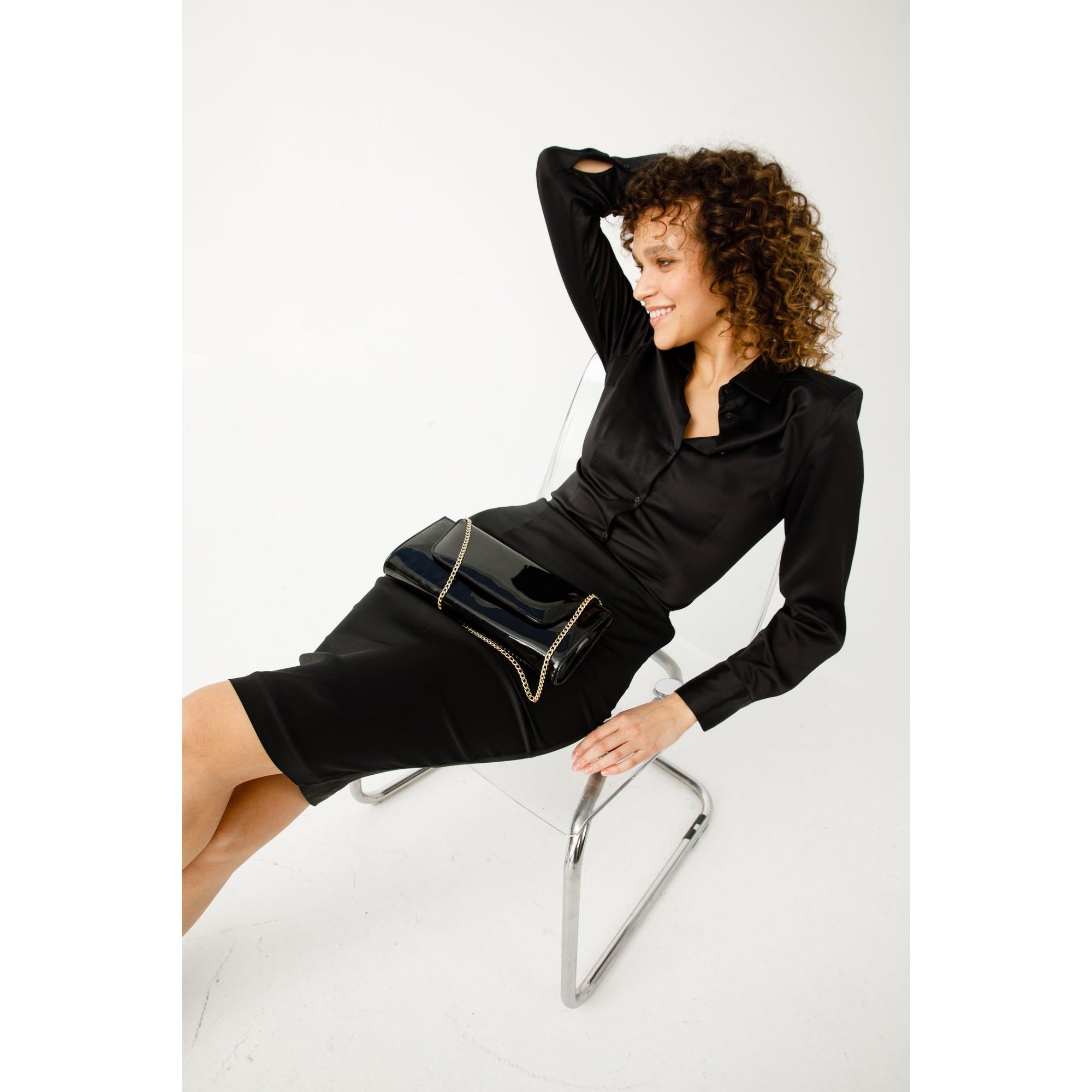 The Bamba Black Patent Leather Women Sandal