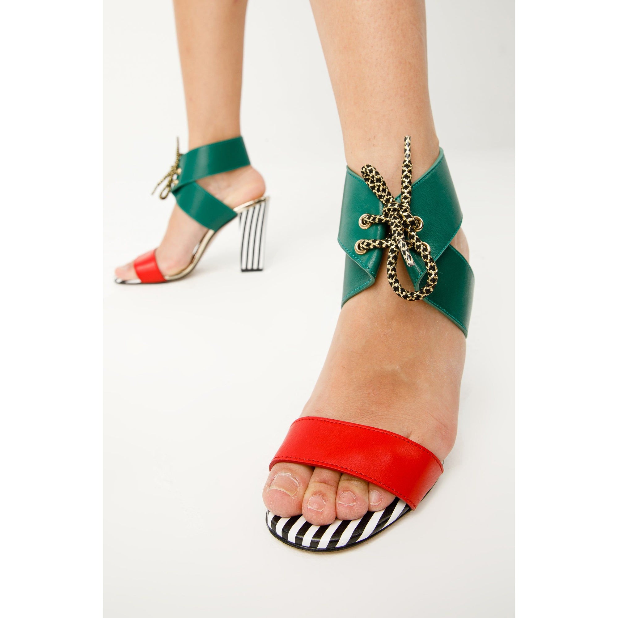 The Bloke Ankle Strap Multicolor Leather Women Sandal