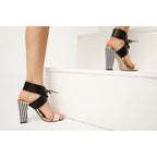 The Bloke Black Leather Ankle Strap Women Sandal