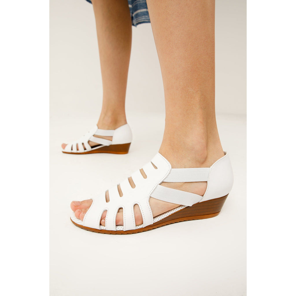 The Atina White Leather Sandal Final Sale!