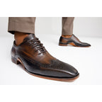 The Royal Hand Craft Black & Brown Wingtip Oxford Men Shoe