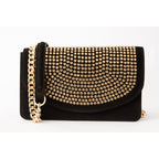 The Ailano Black Glitter Leather Handbag