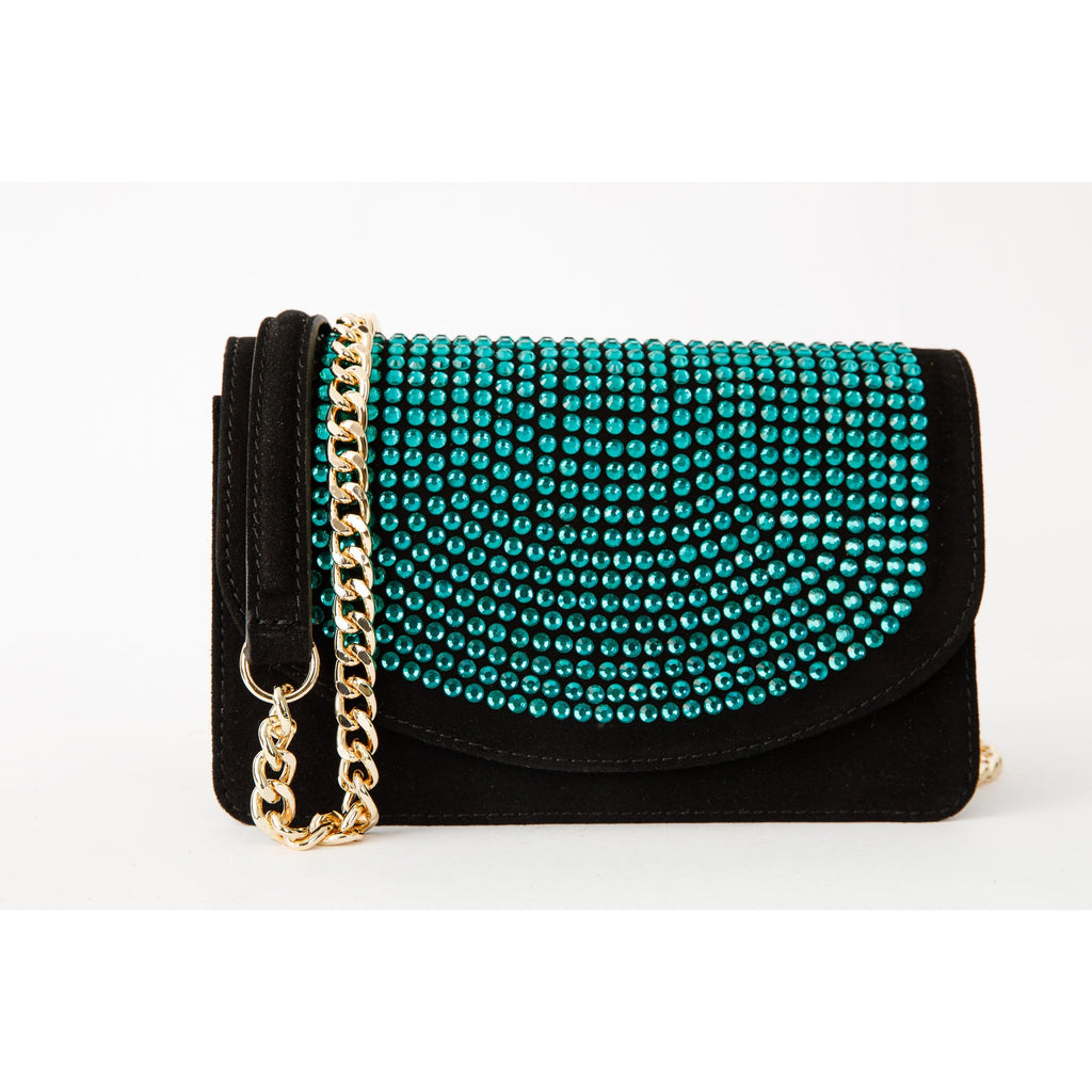 The Ailano Black Leather Glitter Handbag