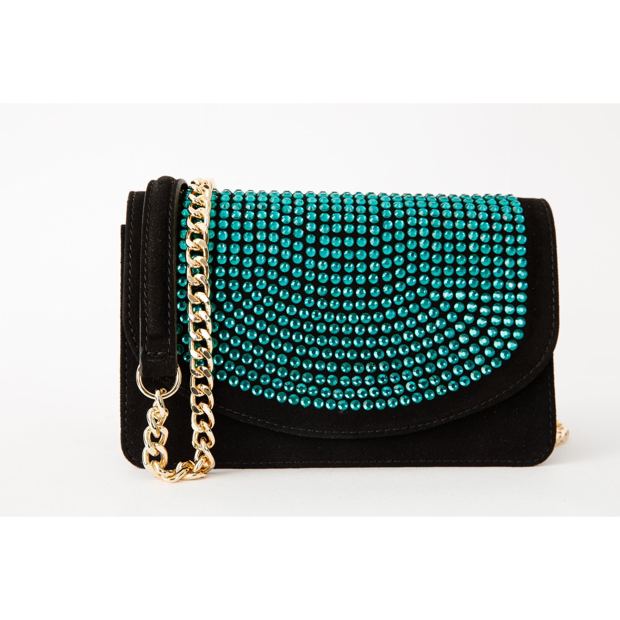 The Ailano Black Leather Glitter Handbag