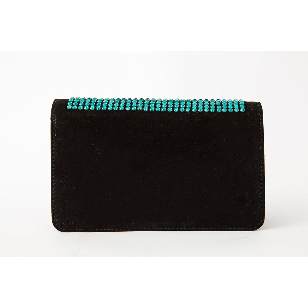 The Ailano Black Leather Glitter Handbag