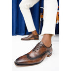The Royal Hand Craft Brown Wingtip Oxford Men Shoe